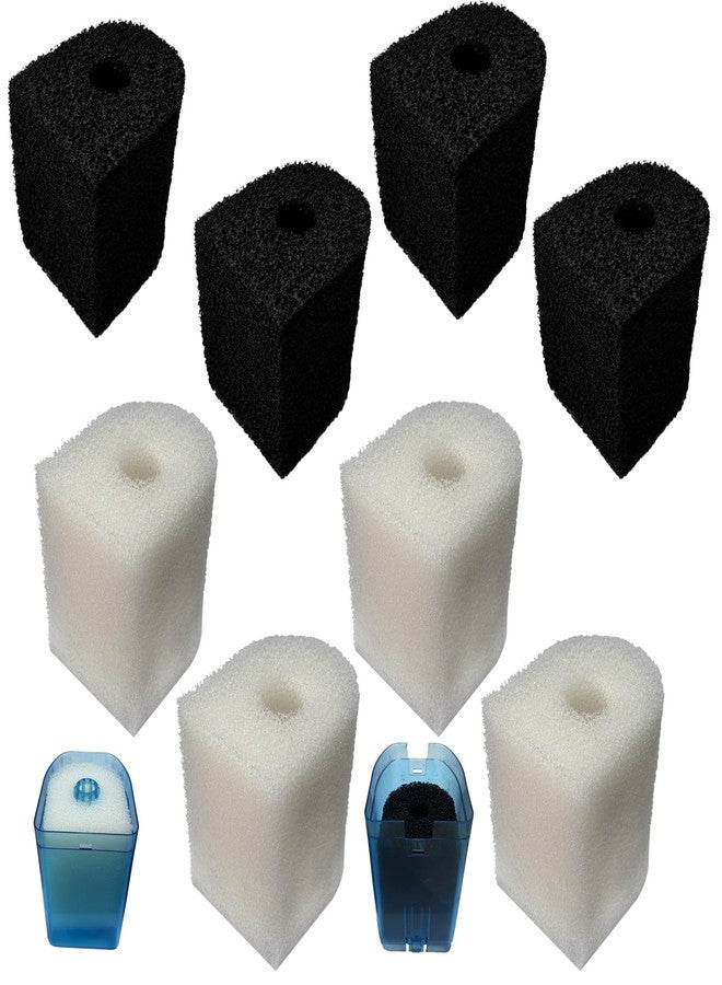 beaufan 8 Pack Sponge Filters Compatible with Penn-Plax Cascade 600 Filter, 4 Pack Carbon Filters & 4 Pack Foam Filters - Image 1